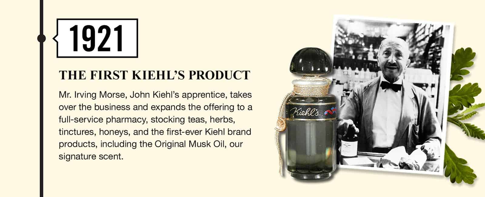 Kiehl's history in the year 1921