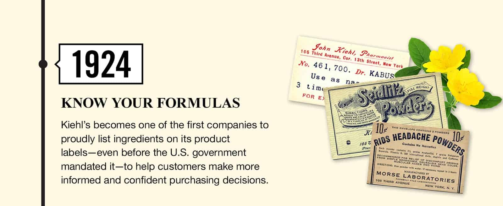 Kiehl's history in the year 1924