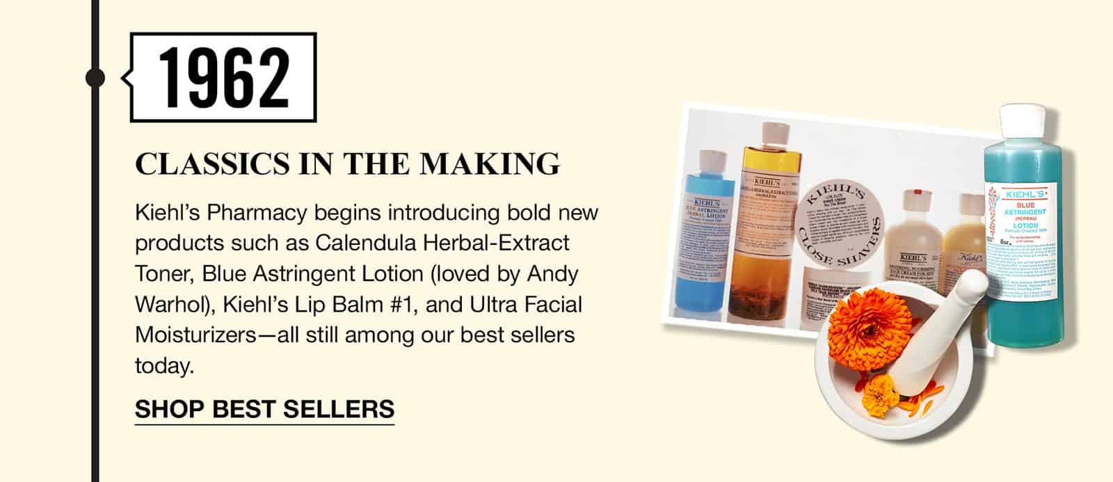Kiehl's history in the year 1962