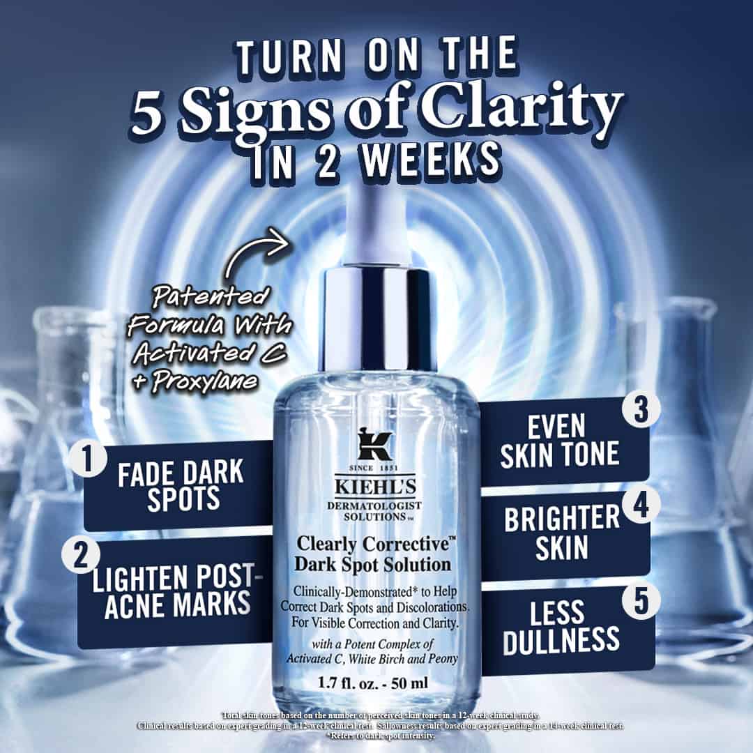 6 Signs of Clarity with Kiehl's clearly corrective dark spot solution