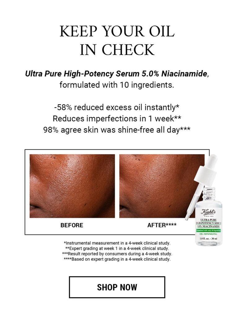 Before and after photos of using Ultra Pure High-Potency Serum 5% Niacinamide