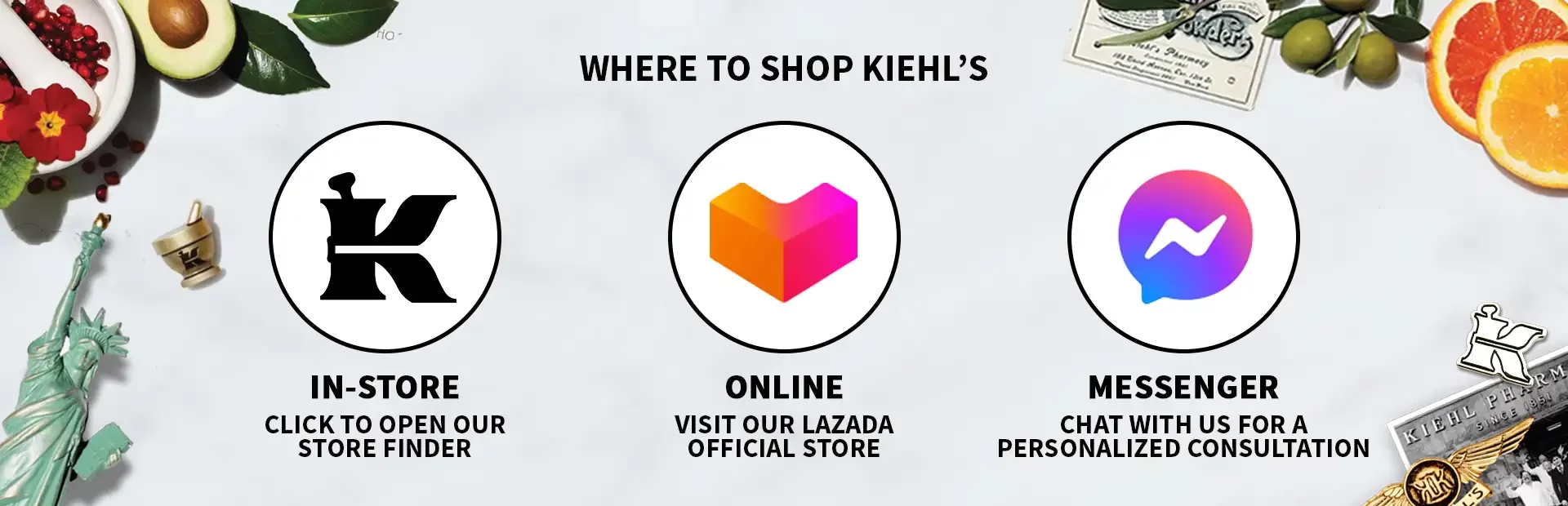 Where to shop Kiehl's banner